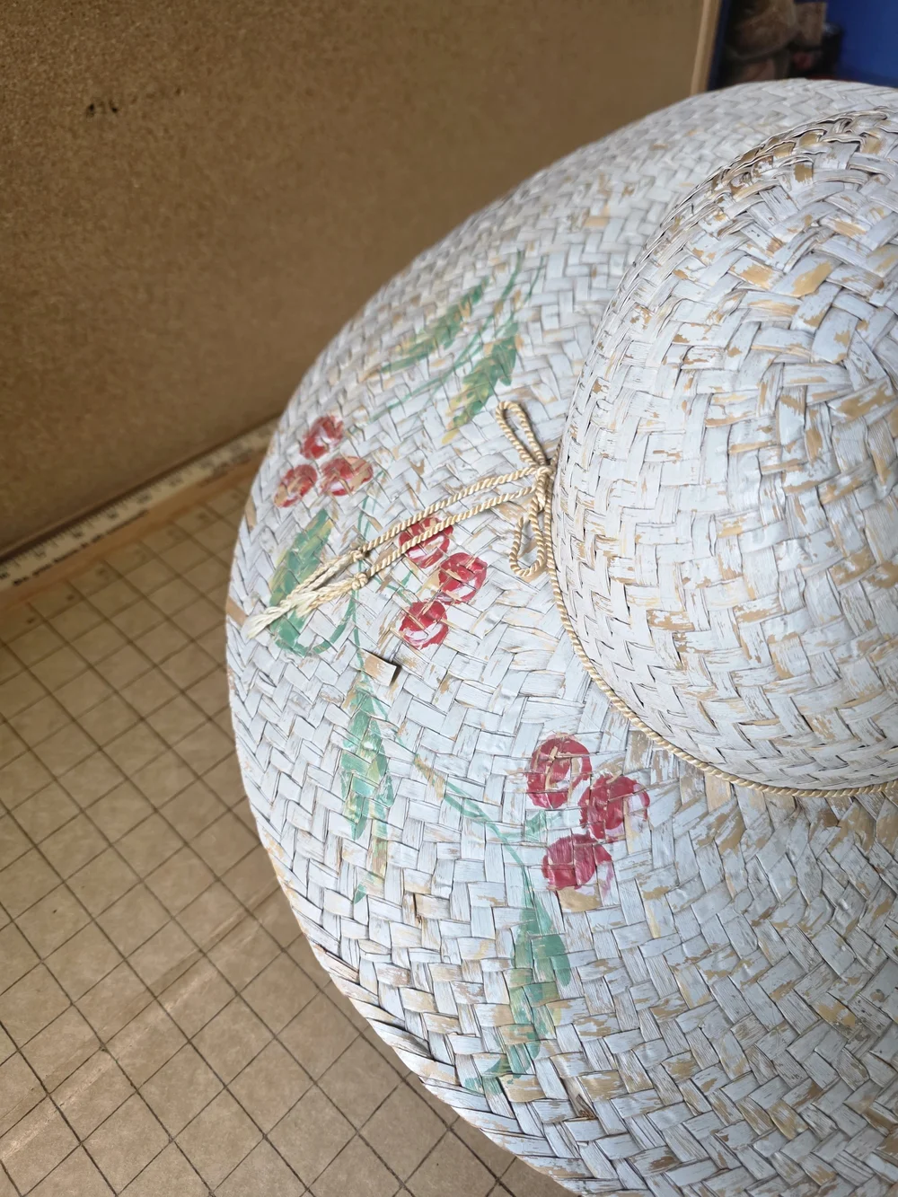 ABO Bravo NWT Hand‑Painted Straw Sun Hat Floral Wide Brim Boho Cottagecore - Picture 8 of 14